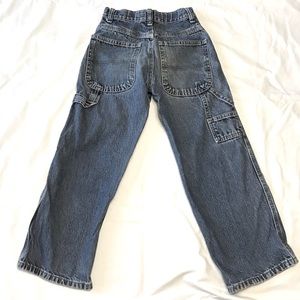 Route 66 Carpenter Jeans Boys Sz 8 Slim Blue Adj Waist Tabs Medium Wash Baggy